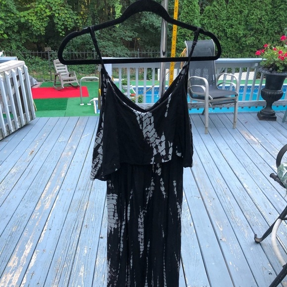 Mossimo Supply Co  size large black tie dye sun dress Maxi V-neck - Picture 3 of 7